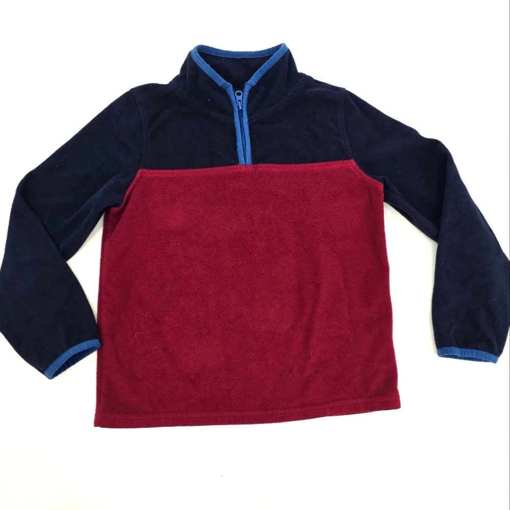 OshKosh B'gosh Navy and Burgundy Fleece Sweatshirt Size 8